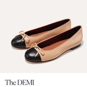 The Demi Two-Tone Black Toe Nude Ballet Flat Margaux